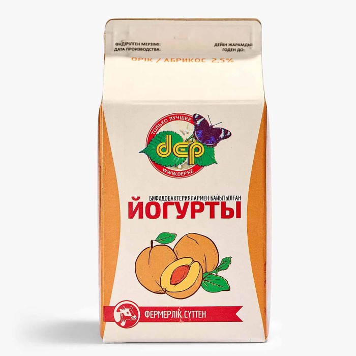 Йогурт питьевой dep абрикос 2,5% 500мл пэт