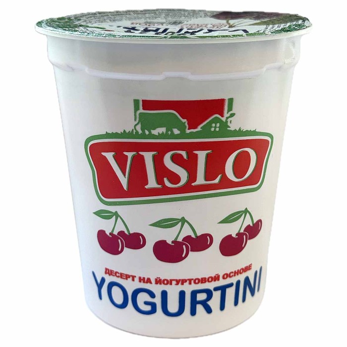 Йогурт Vislo Yogurtini со вкусом вишни 12% 350гр стакан