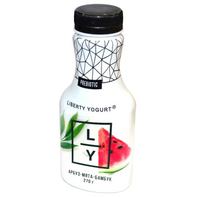 Йогурт питьевой Liberty Yogurt арбуз,мята,бамбук 270гр пэт