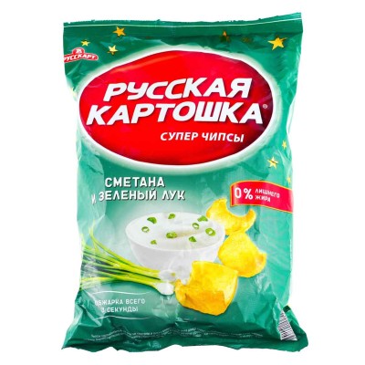 Чипсы Русская картошка вкус сметана лук 80гр м/у