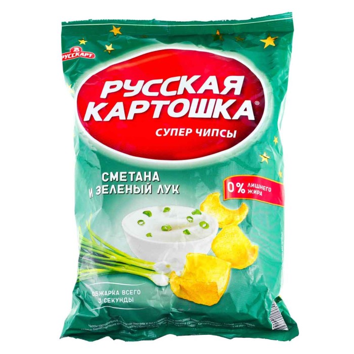 Чипсы Русская картошка вкус сметана лук 80гр м/у