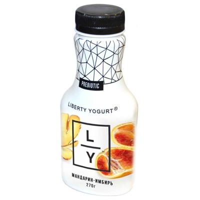 Йогурт питьевой Liberty Yogurt мандарин,имбирь 1,5% 270гр пэт