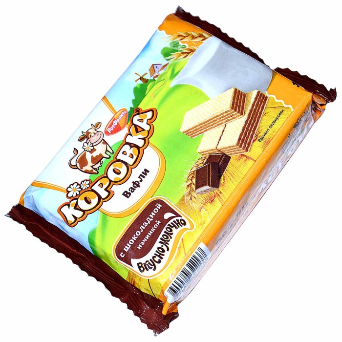 Вафли РотФронт Коровка с шоколадной начинкой 150гр м/у