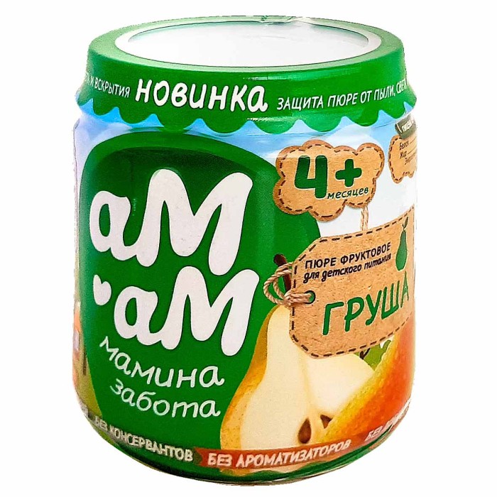 Пюре Ам-ам из груши с 4мес 90гр ст/б