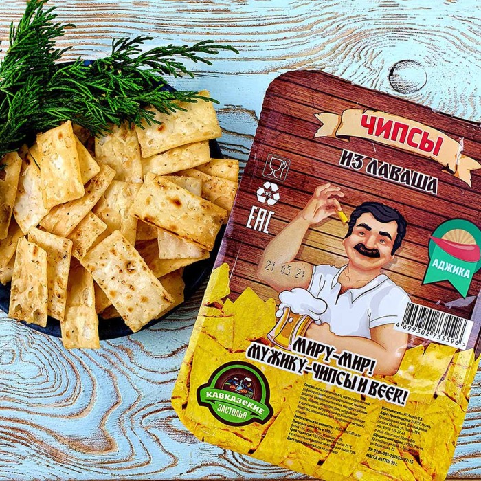 Чипсы из лаваша Кавказкие Застолья аджика 100гр контейнер