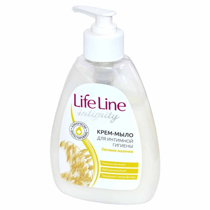 Крем-мыло для интимной гигиены Life Line Овсяное молочко 280гр пэт