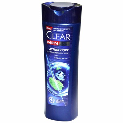 Шампунь для волос Clear Vita Men С освежающим ментолом 380мл пэт