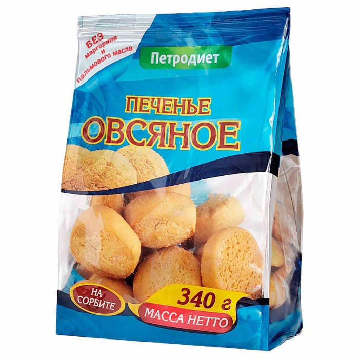 Печенье Петродиет овсяное на сорбите 340гр м/у