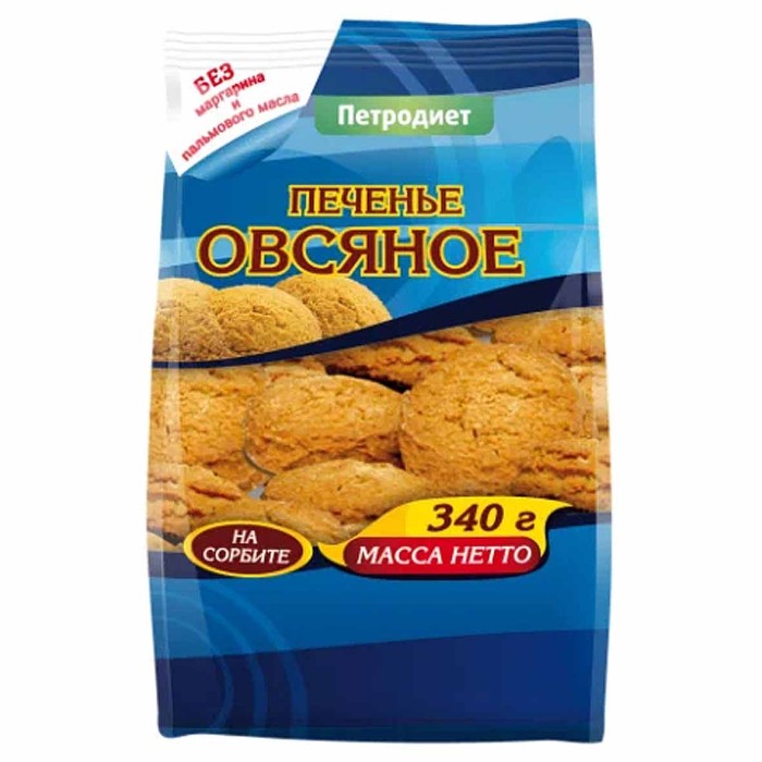 Печенье Петродиет овсяное на сорбите 340гр м/у