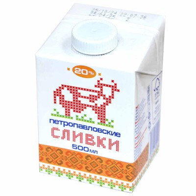 Сливки Петропавловские 20%  500мл т/п
