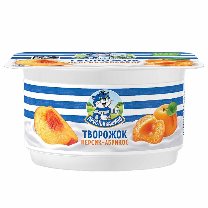 Десерт творожный Простоквашино персик-абрикос 3,6% 110гр пэт