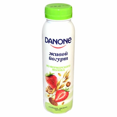 Йогурт питьевой Danone клубника-овсянка-орехи 2,5% 270мл пэт*