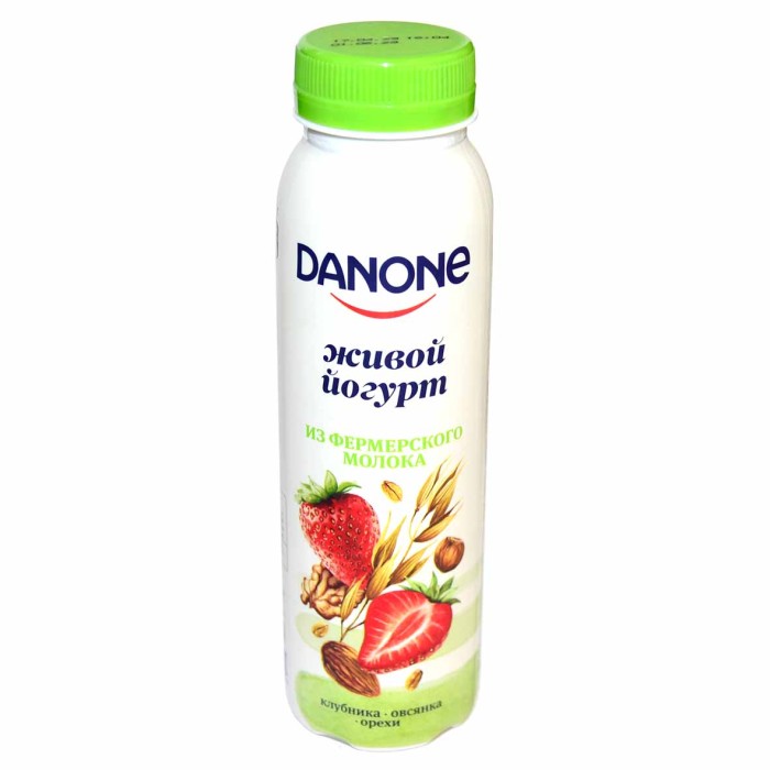 Йогурт питьевой Danone клубника-овсянка-орехи 2,5% 270мл пэт*