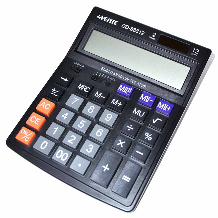 Калькулятор Devente настольный черный DD-8812 145х190мм арт4031332
