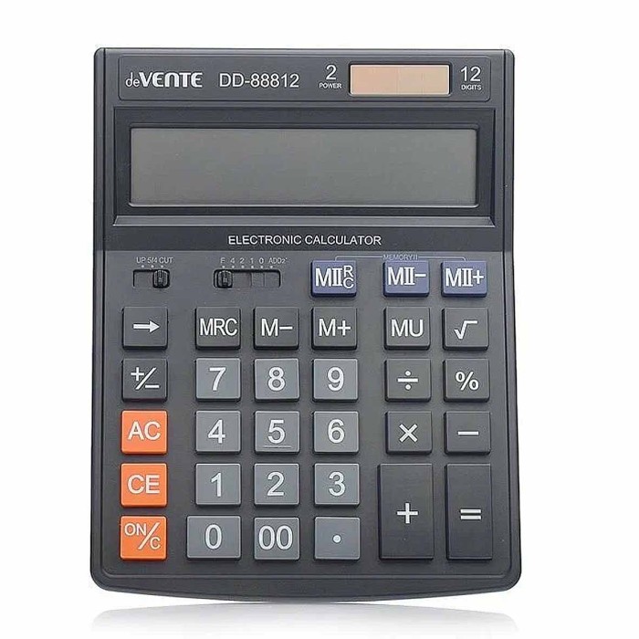 Калькулятор Devente настольный черный DD-8812 145х190мм арт4031332