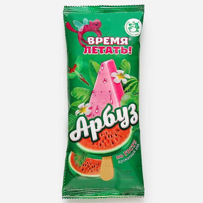 Лед фруктовый Время летать!Арбуз-яблоко 60гр м/у