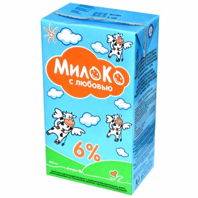 Молоко Милоко 6% 950мл т/п
