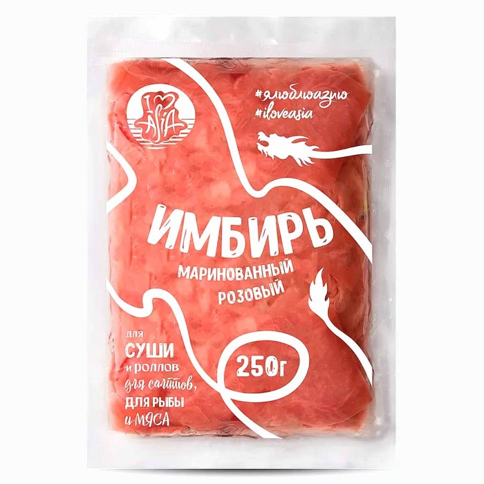 Имбирь I love Asia маринованный розовый 250гр м/у