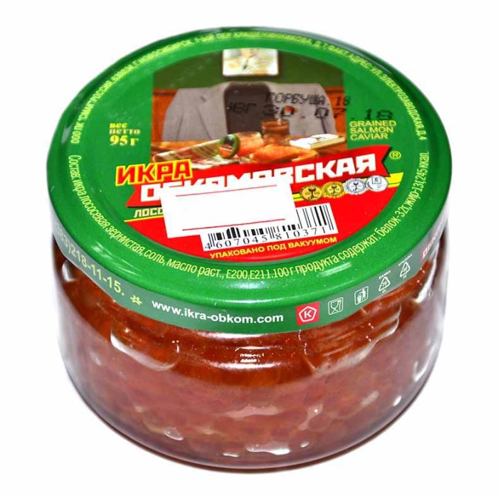 Икра Обкомовская лососевая натуральная 95гр ст/б