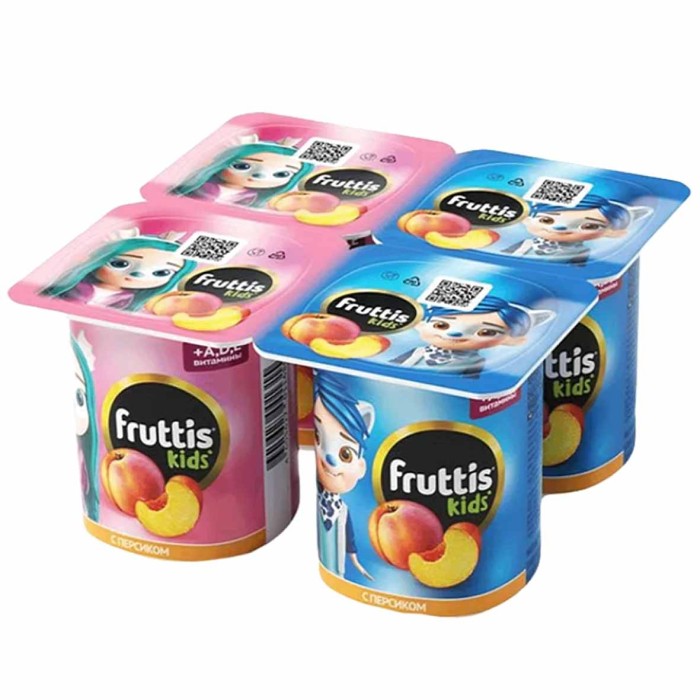 Йогурт Fruttis kids Персик 2,5% 110гр пэт