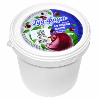 Йогурт Гуд-Фрут со вкусом вишни 15% 900гр ведро
