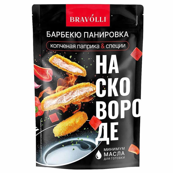 Панировка Bravolli Барбекю на свороде копченая паприка и специи 200гр д/п