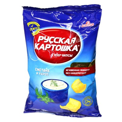 Чипсы Русская картошка вкус сметана укроп 80гр м/у