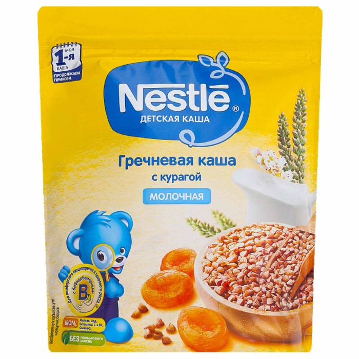 Каша Nestle гречневая молочная с курагой с 5мес 220гр д/п