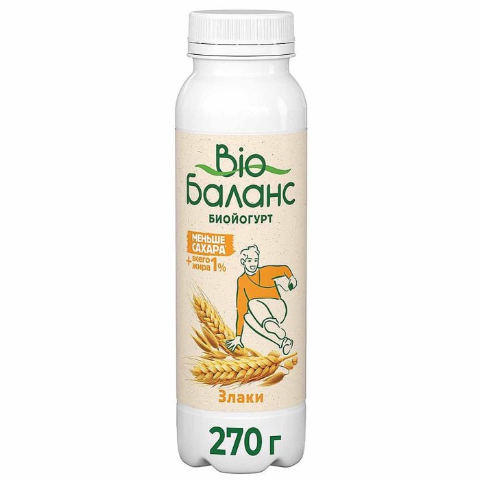 Йогурт питьевой Био-Баланс злаки 1% 270гр пэт