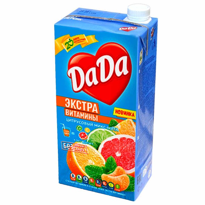 Нектар DaDa Экстра витамины цитрусовый микс-мята 1,9л т/п