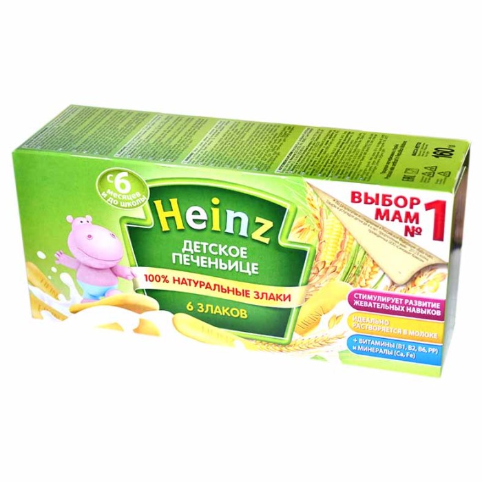 Печенье Heinz 6 злаков с 6мес 160гр к/у