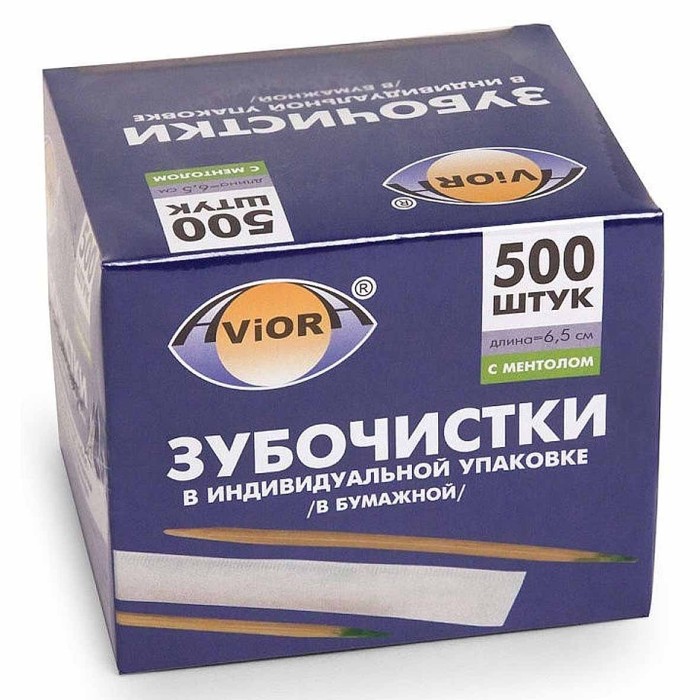 Зубочистки Paterra Бамбуковые в индивид упаковке с ментолом 500шт к/у