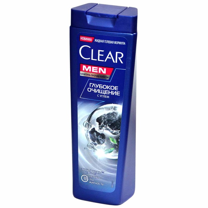 Шампунь для волос Clear Vita Men Глубокое очищение с углем 180мл пэт