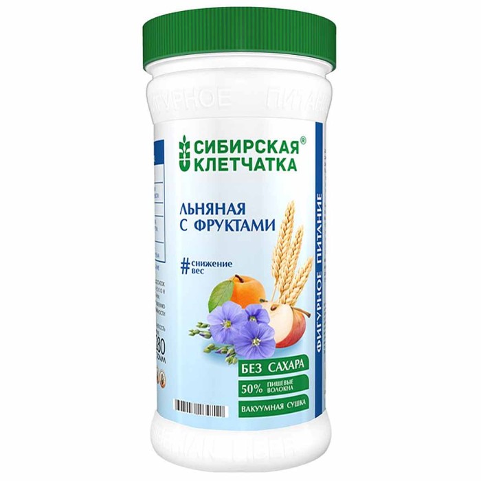 Клетчатка Сибирская клетчатка Льняная с фруктами 280гр пэт