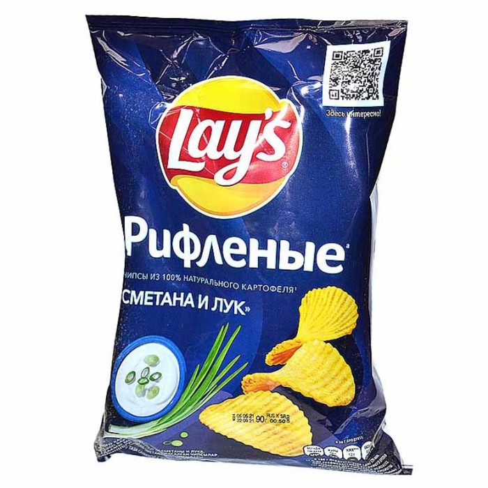 Чипсы Lay’s рифленые вкус сметана и лук 81гр м/у