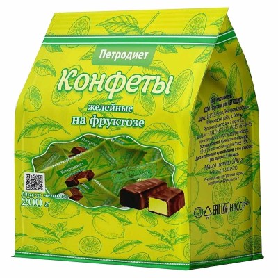 Конфеты Петродиет желейные на фруктозе 200гр м/у