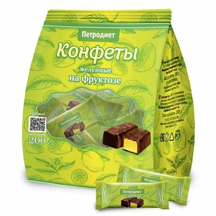 Конфеты Петродиет желейные на фруктозе 200гр м/у