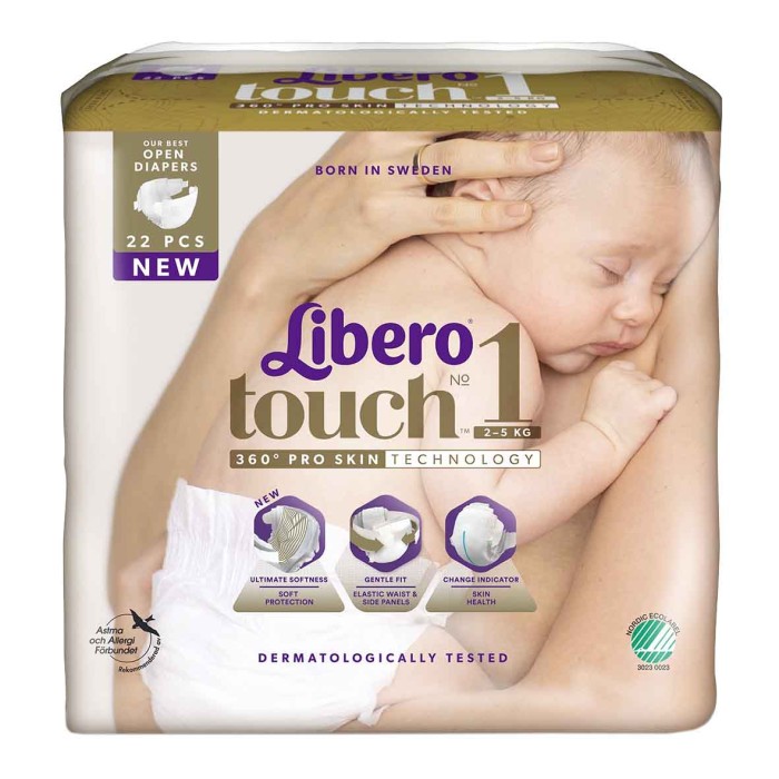 Подгузники Libero Touch 1 (2-5кг) 22шт м/у