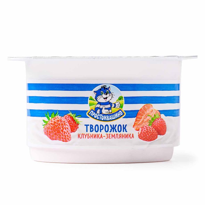 Десерт творожный Простоквашино клубника-земляника 3,6% 110гр пэт
