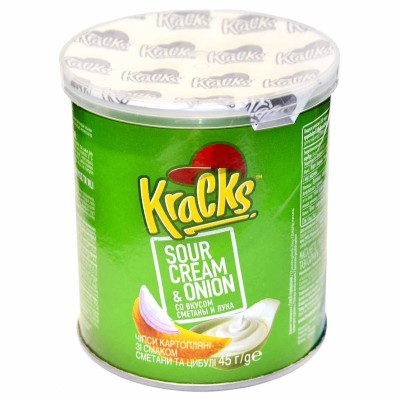 Чипсы Kracks Sour Cream&amp;onion 45гр туба