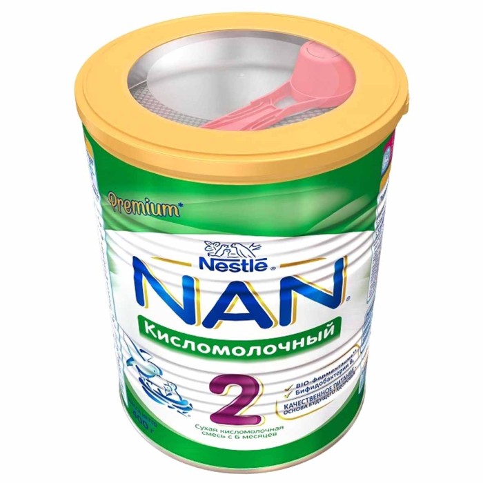 Смесь Nan Premium 2 кисломолочная с 6мес 400гр пэт