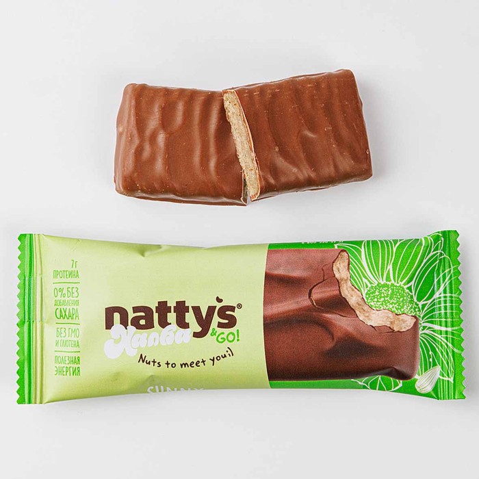 Батончик протеиновый Nattys Go халва 45гр м/у