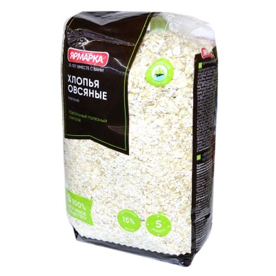 Хлопья овсяные Ярмарка мелкие 350гр м/у