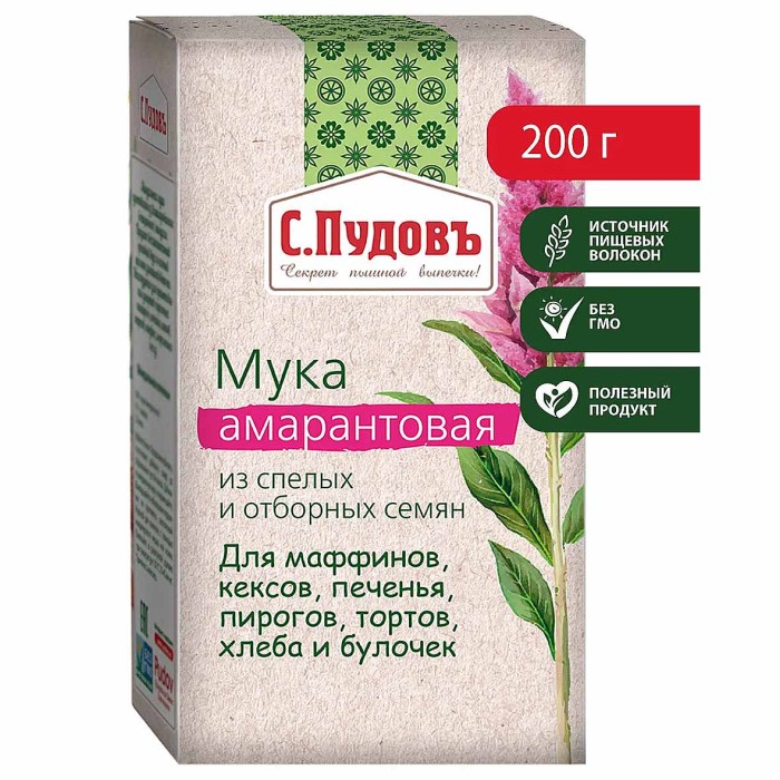 Мука С.Пудовъ амарантовая 200гр к/у