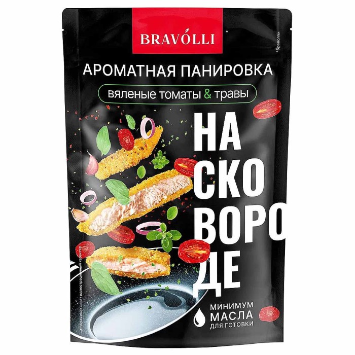 Панировка Bravolli Ароматная на свороде вяленые томаты и травы 200гр д/п