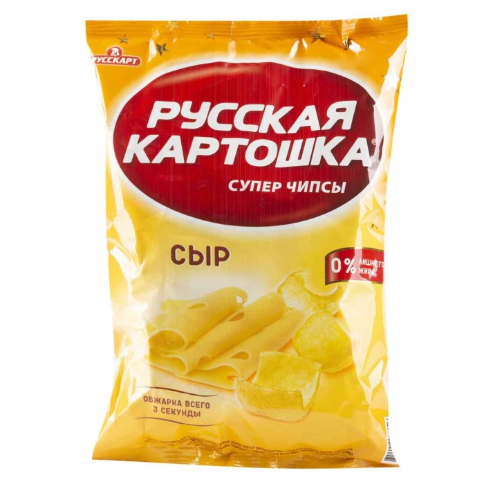 Чипсы Русская картошка вкус сыра 80гр м/у