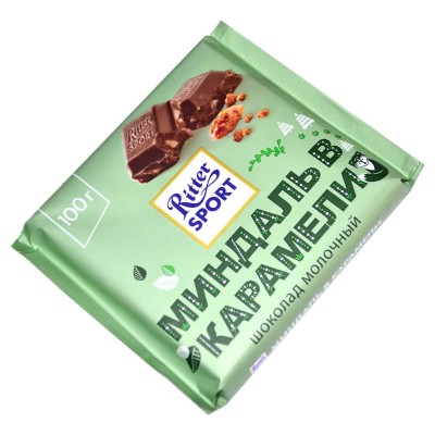 Шоколад Ritter Sport Миндаль в карамели 100гр м/у