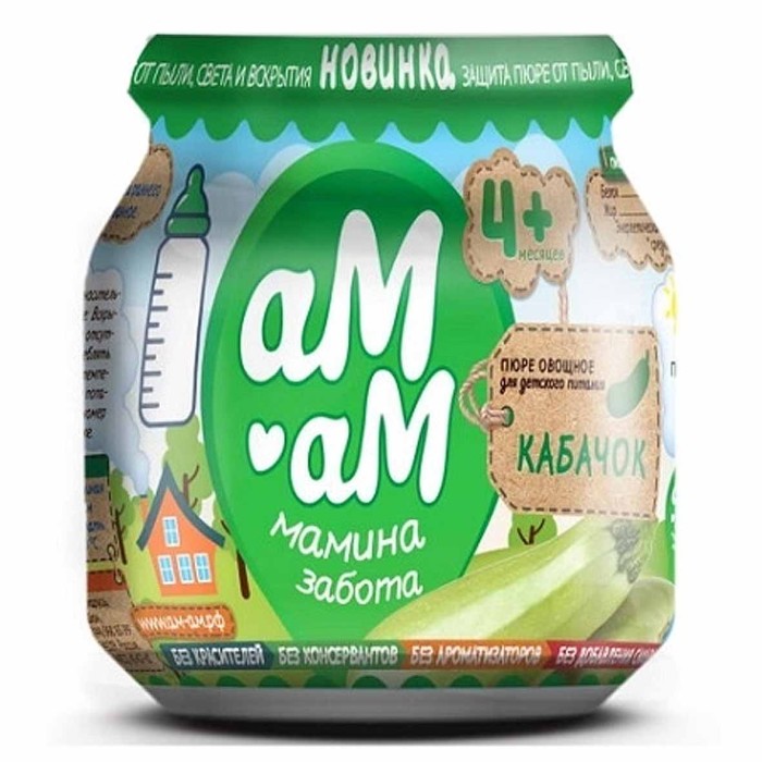 Пюре Ам-ам из кабачков с 4мес 90гр ст/б