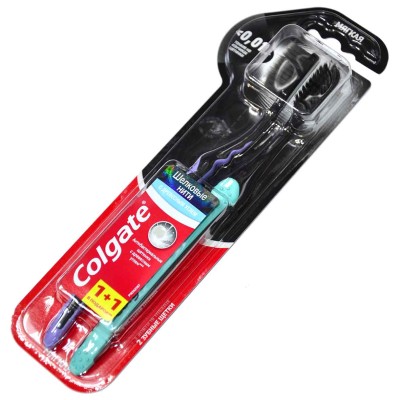 Щетка зубная Colgate L3 Шелковые нити с древесным углем 1+1