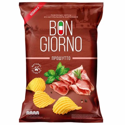 Чипсы Bon Giorno вкус прошутто 80гр м/у